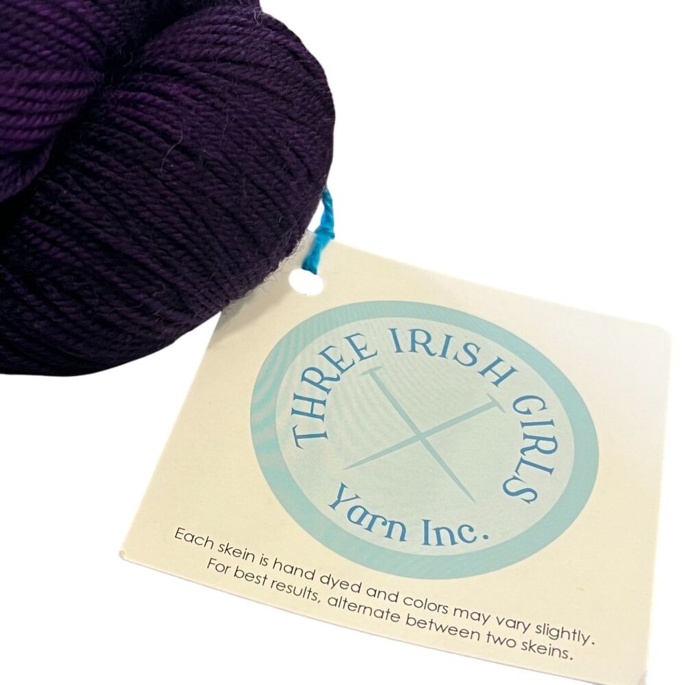 Three Irish Girls Adorn Luxe Yarn 85% Merino 15% Nylon 430 Yards Purple Hand Dye - Picture 2 of 4